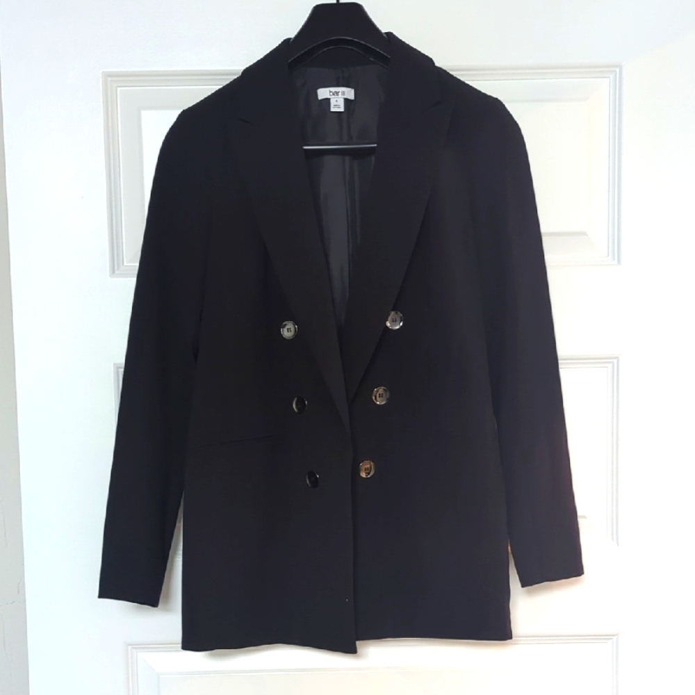 Black Double-Breasted Women's Blazer